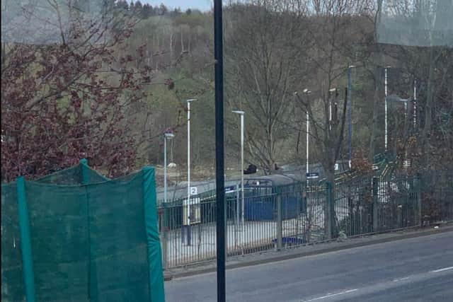Trees have been removed next to the railway station at Conisbrough