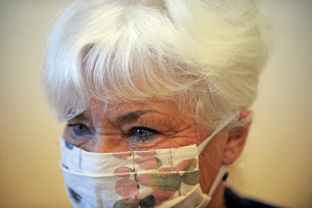 Jeannette Adams, of Bessacarr, is the second patient to recieve the Covid-19 Vaccination in Doncaster. Picture: NDFP-15-12-20-CovidVaccine 6-NMSY