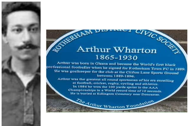 Pioneering footballer Arthur Wharton has been honoured with a blue plaque.