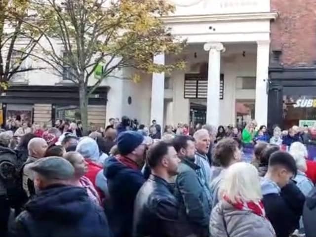 The crowds await his arrival