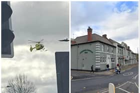 Doncaster Catholic Club has been sealed off with the air ambulance at the scene.