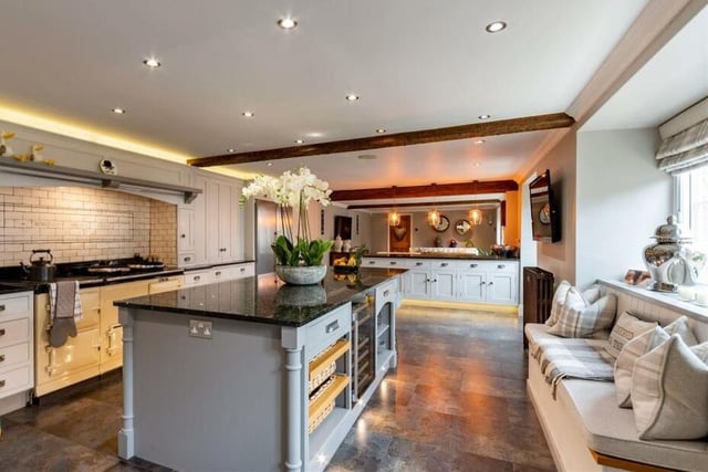 The open plan kitchen with central island.