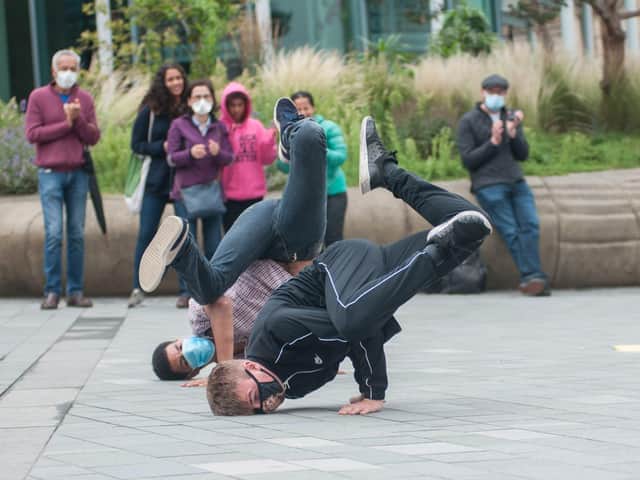 Crispin and Nathan performing