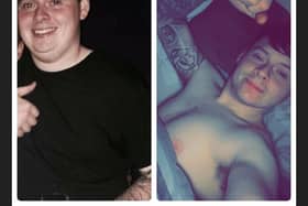 Aaron before and after he lost six stones.