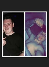 Aaron before and after he lost six stones.