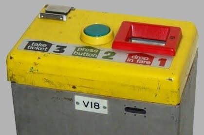 Fares were sometimes collected using a machine called Videmat, in which passengers inserted coins - and then received a ticket with the imprint of the coins used.