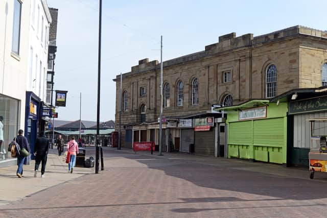 Market Place, Doncaster, which is quieter than usual due to the lockdown