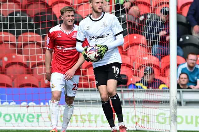 Ted Sharman-Lowe is an ever-present in the league for Rovers this season. Pic: Howard Roe.