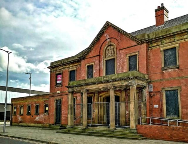 The frontage of the St James Baths