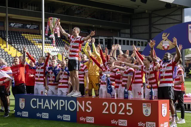 A 2-1 win at Notts County saw Rovers crowned League Two champions, sparking these scenes of jubilant celebrations.