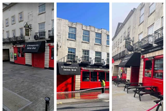The exterior of O'Donegans's has been transformed after bosses paid to jet wash pavements.