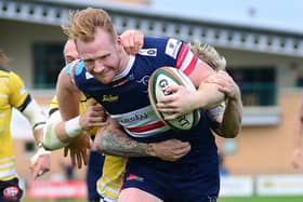 Will Hurrell in action for Doncaster Knights against Cornish Pirates.