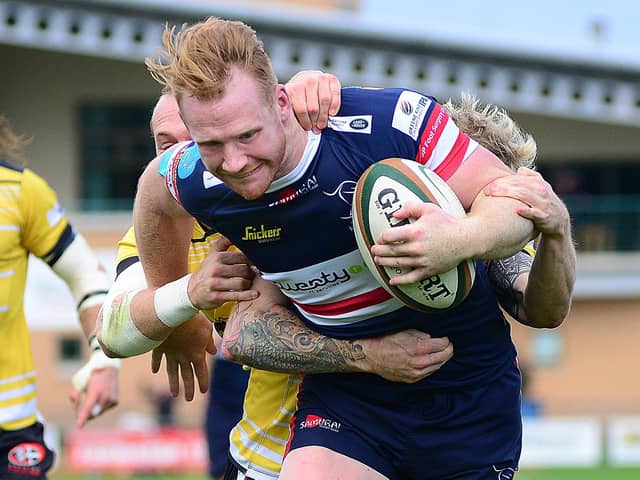 Will Hurrell in action for Doncaster Knights against Cornish Pirates.