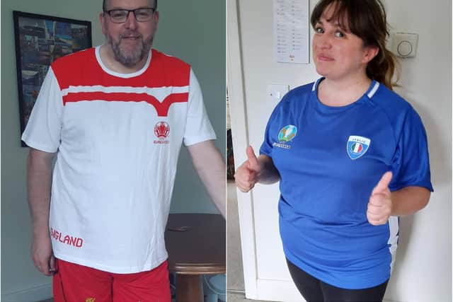 England fan Darren Burke and Italian partner Giulia Savini will have divided loyalties for this weekend's Euro 2020 final.