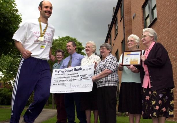 Chris Wells of Sprotbrough raised £562 for the Doncaster Osteoporosis Support Group in 2000.