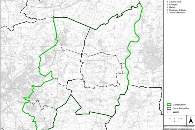 The new Doncaster East and Isle of Axholme Constituency map. Credit: The Boundary Commission