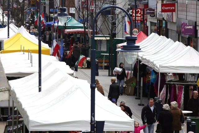 A continental market in South Shields in 2006.