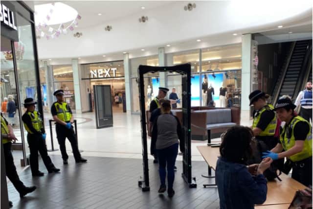 Police carried out a knife arch operation in the Frenchgate Centre.