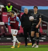 Joe Wright prepares to take a throw in against West Ham as Hammers boss David Moyes looks on. Picture: Gareth Williams/AHPIX