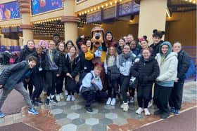 Above: Stagecoach students from across the UK arriving at Disneyland Paris for their rehearsals