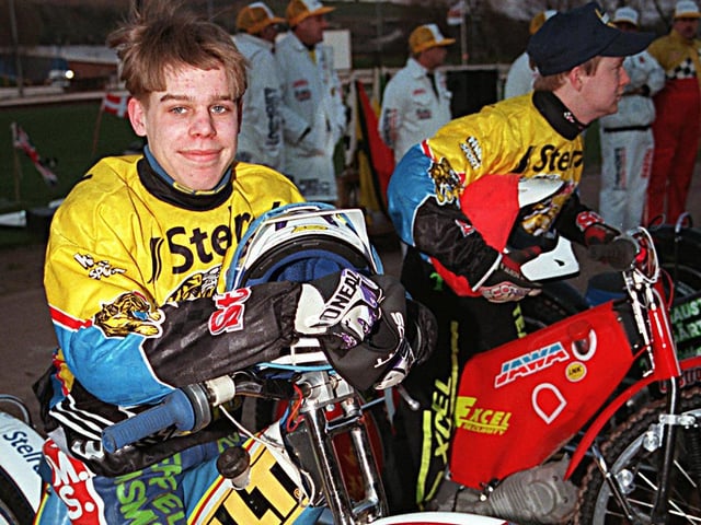 Sheffield Tigers James Birkinshaw at the Owlerton Stadium in 1997
