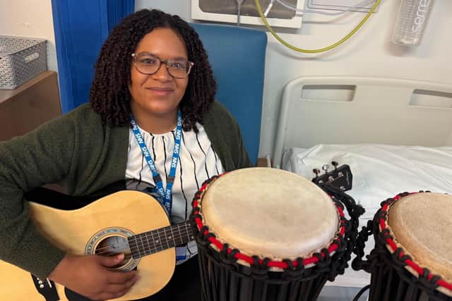 DBTH’s new Neurologic Music Therapist, Abbie.