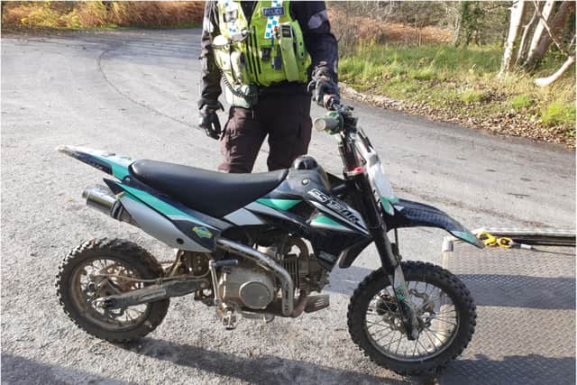 Police found the bikers were carrying a pop bottle full of fuel.