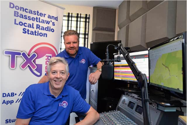 Stewart Nicholson (front) and Chris Holden are bringing local radio back to Doncaster.