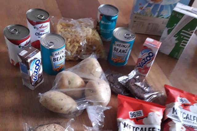 Lisa McCoy praised The Outwood School at Adwick for this parcel. It contains breakfast and lunch for five days.