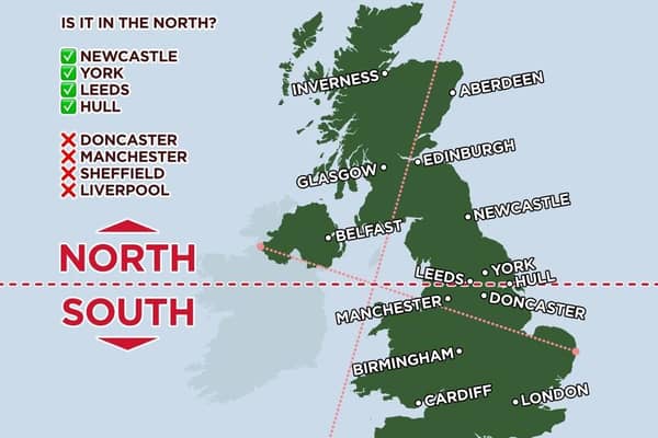 Doncaster is put in the South by the new LNER map.