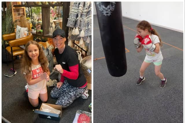 Alimina Halil has been gifted a new pair of boxing boots by Donna Shenton of Revive Interiors.