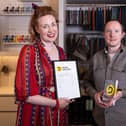 Charlotte Raffo and Joel Weaver from The Monkey Puzzle Tree with their Design Guild Mark award