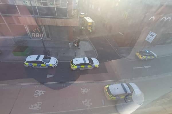 Chancery Place in Doncaster city centre has been sealed off by police.  Photo: Dean Barton