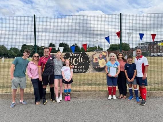 Barbara Bellerby was the star of the show at Doncaster Hockey Club's event last Saturday.