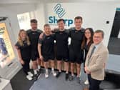 Joe (second from left) with his wife Lucy (far left), staff members at the new Bawtry clinic and Don Valley MP Nick Fletcher.