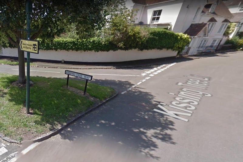 Barrow and Forrester says roads with ‘Kissing’ in the name, such as Kissing Tree Way in Alveston, Warwickshire, have seen an average sold price of £1.2m over the last year, 356 per cent higher than the national average of £261,897.