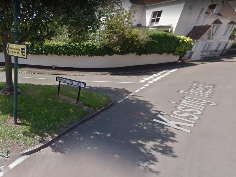 Barrow and Forrester says roads with ‘Kissing’ in the name, such as Kissing Tree Way in Alveston, Warwickshire, have seen an average sold price of £1.2m over the last year, 356 per cent higher than the national average of £261,897.