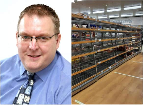 Darren Burke was told 'you want shooting' after posting a photo of an empty Doncaster supermarket aisle.