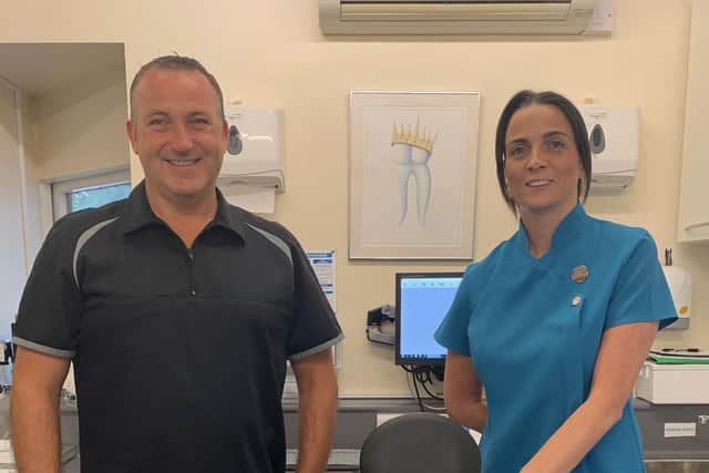 Doncaster dentist John Gatus and his dental assistant, Nicky