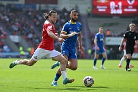 Picture Bruce Rollinson/AHPIX LTD; Football, 
SkyBet League 2; Season 24/25
Doncaster Rovers v  Wimbledon.
12/04/2025; 12:30; Eco-Power Stadium.
Jamie Sterry.