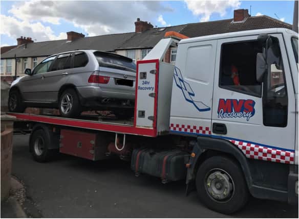 Police seize the vehicle in Askern.