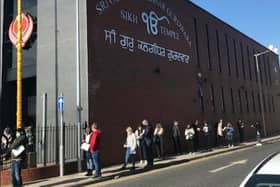 Queues at the Sikh temple in Doncaster for the coronavirus vaccine