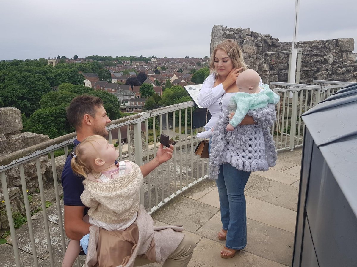 Marriage proposal: Watch as Doncaster man proposes long-term girlfriend with airplane banner over castle
