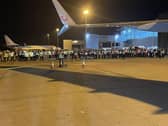 What could be the final flight to land at Doncaster Sheffield Airport touched down last night (Photo: Matthew Gollick)