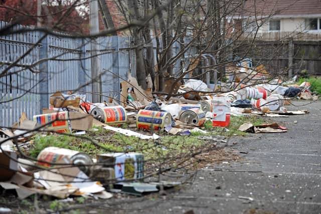 File picture shows the site of the former Benbow pub, which has now turned into a fly-tipping hot spot. Picture: NDFP-23-03-19-FlytippingBenbow-1
