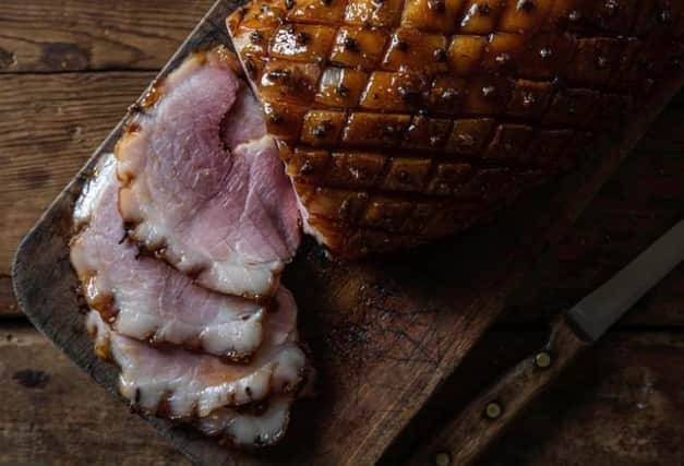Dry-cured York-style ham.