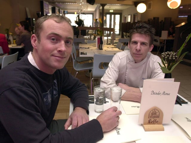 Left, owner Chris Jordan and head chef Ricky Adams at the Takapuna bar, West Street in 2003