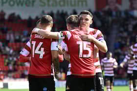 Picture Howard Roe/AHPIX LTD; Football, SkyBet; League Two; 
Doncaster Rovers v Morecambe ;
24/8/2024 3.00 pm; Eco-Power Stadium; 
Doncasters'  Harry Clifton celebrates his goal