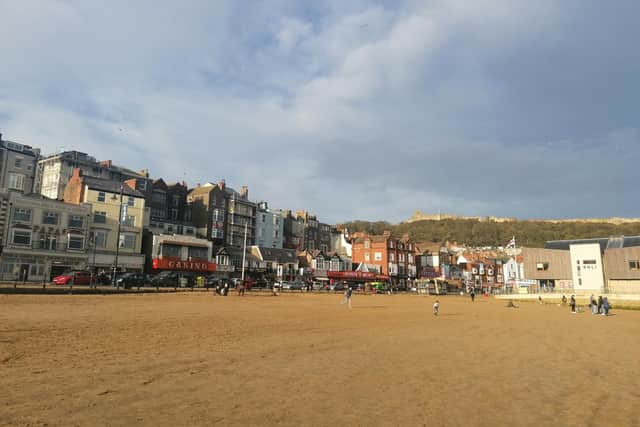 Shops and restaurants along the South Bay promenade.