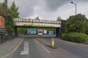 The railway bridge on Weedon Street that is regularly struck by HGVs.